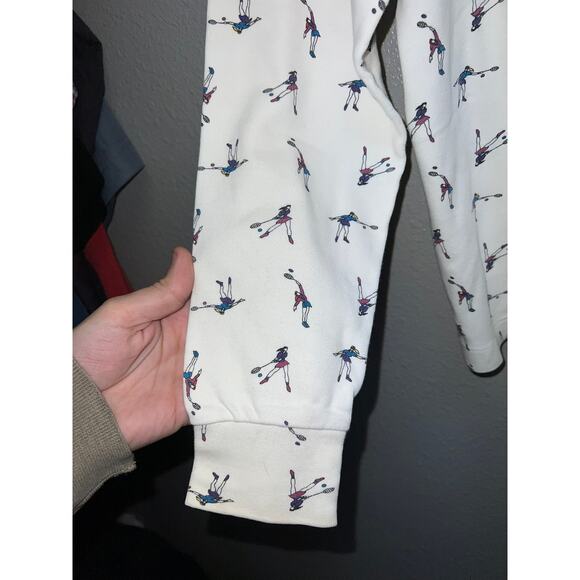 Vintage Tennis Shirt Mockneck Turtleneck Sports Long Sleeve Womens Top Medium - Picture 6 of 10